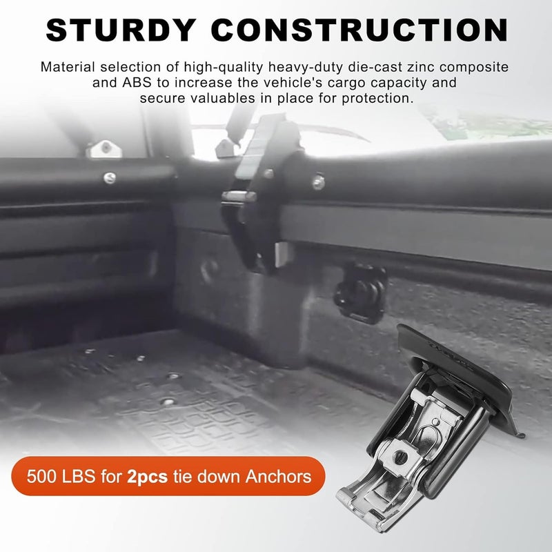 AUTOBABA 2PCS 23146899 Truck Bed Tie Down Anchors Compatible with 2014-2025 Chevy Silverado GMC Sierra 2015-2025 Chevy Colorado GMC Canyon OE #23146899 22854815 22987602 Replacement Accessories - Image 3